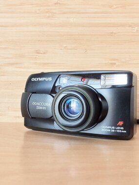 Olympus Accura Zoom 105 35mm Film Camera Black Tested Working